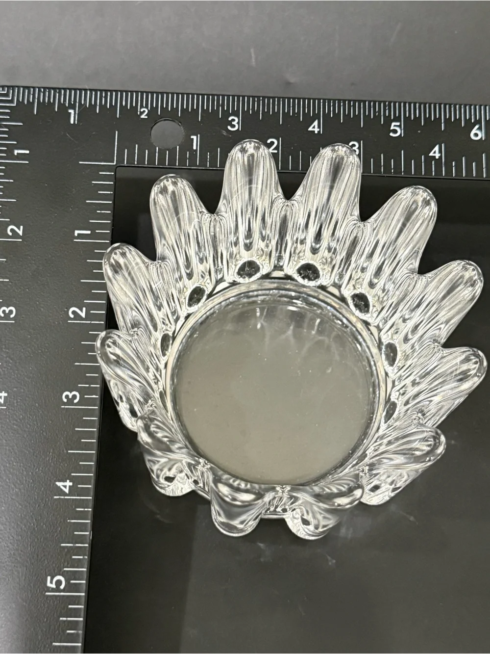 Vintage ORREFORS Sven Palmqvist Princess Crown Clear Crystal Candle Holder